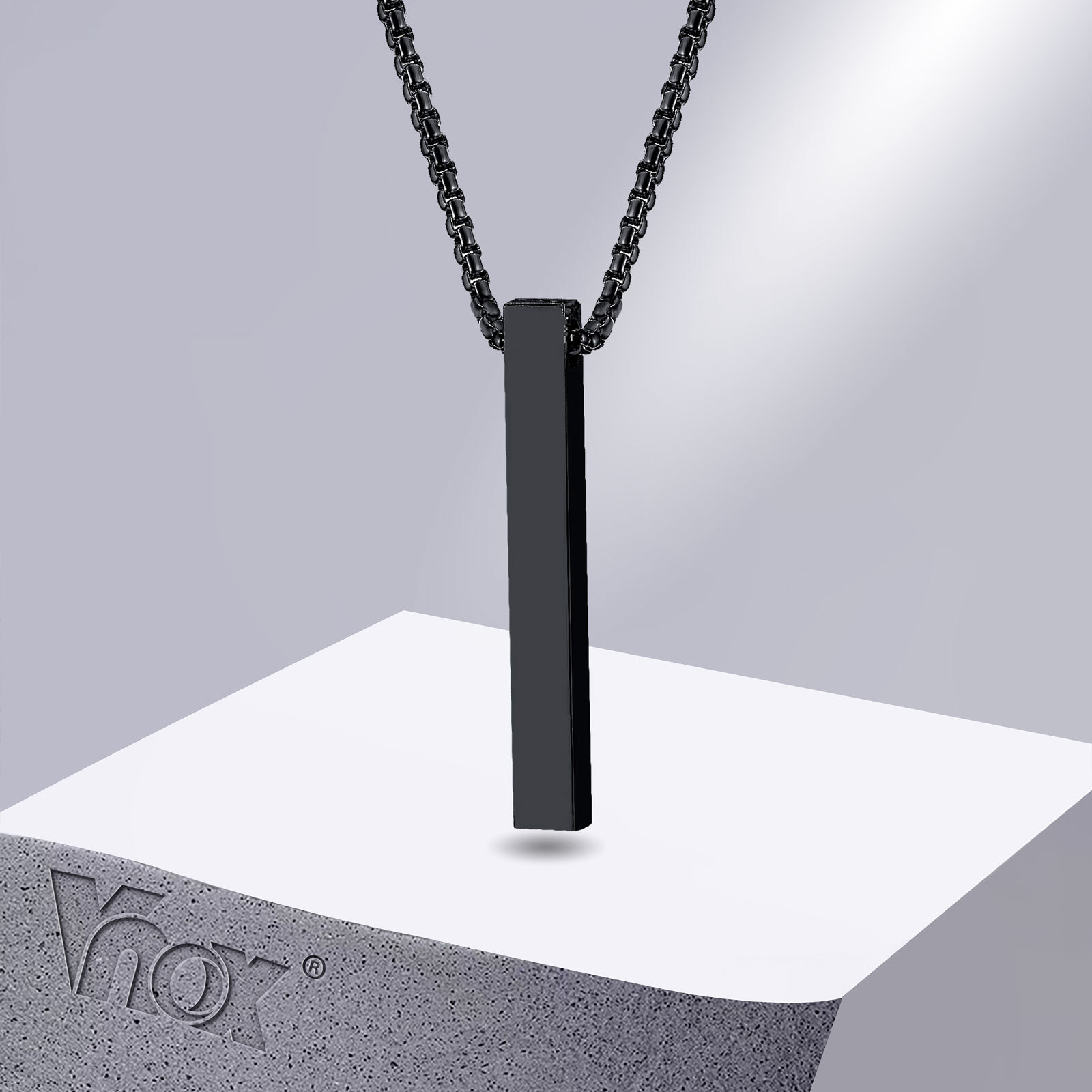 Men Accessories Neck Chain - Vnox Erkekler Kadınlar için 5mm Sütun