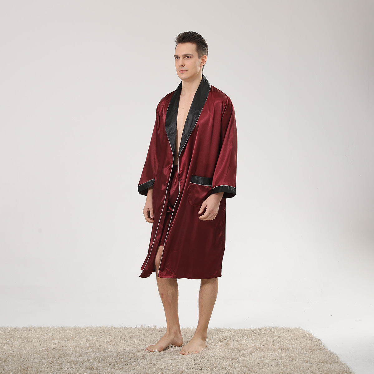Bahar Siyah Şal Yaka Kırmızı E - Men'S Kimono Accessories incelemesi ve fiyatı